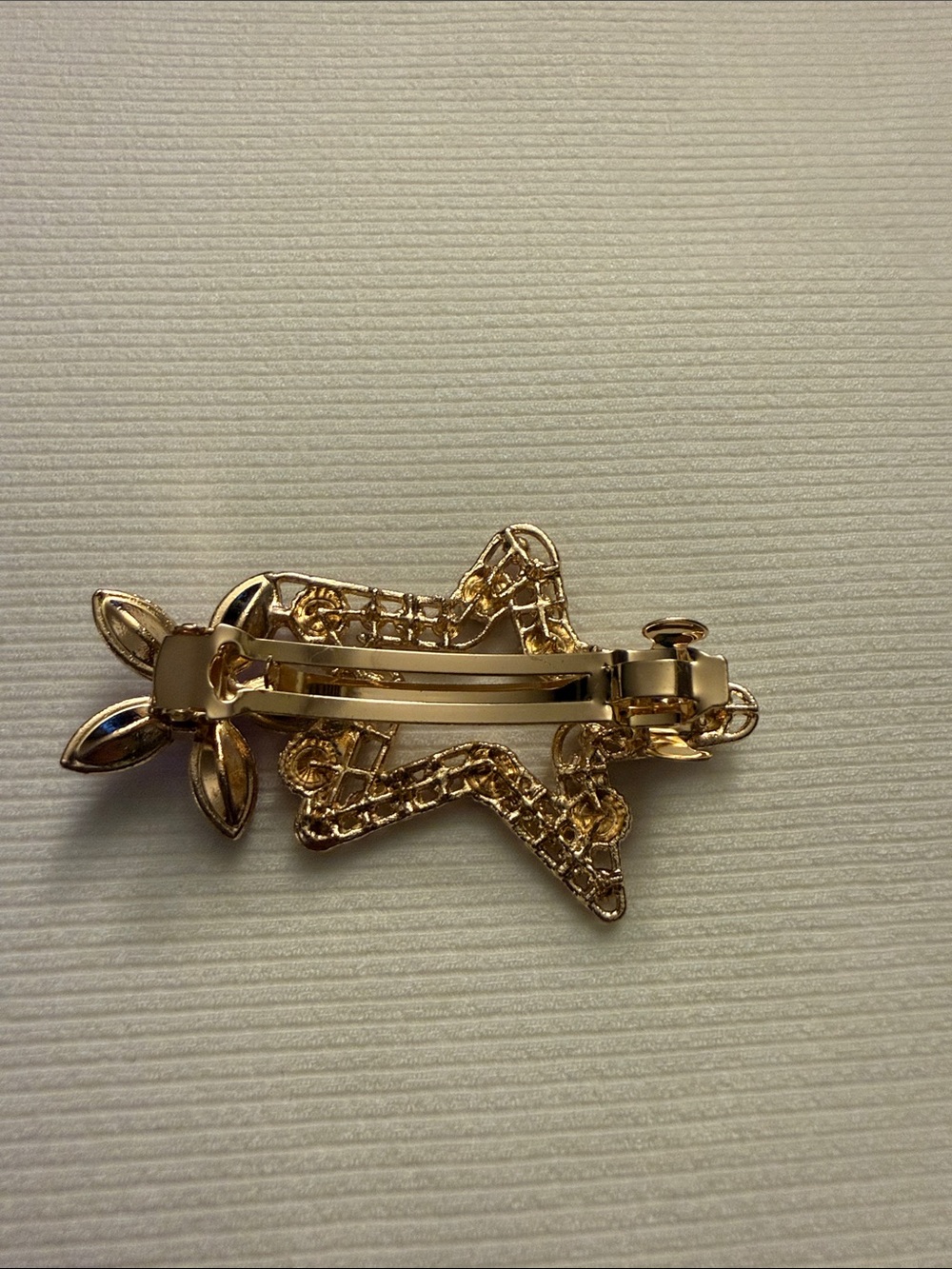 Gold & purple Star & Leaf Decorative Hair Barrette - Women Accessories